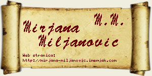 Mirjana Miljanović vizit kartica
